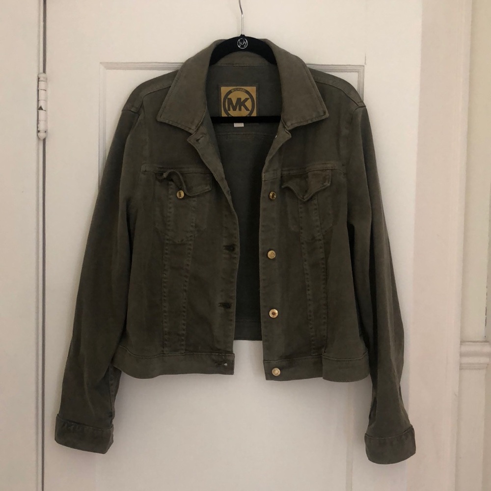 COPY - Michael Kors green Jean Jacket Gold Buttons XL (copy of my own listing)